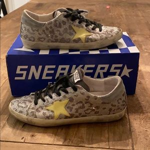GLITTER CHEETAH PRINT GOLDEN GOOSE SUPERSTAR